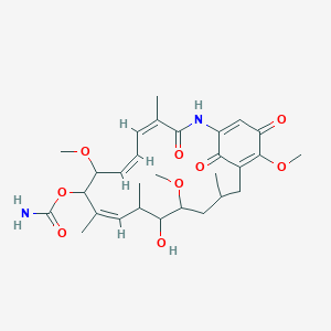 molecular formula C29H40N2O9 B3091636 [(4Z,6Z,10Z)-13-Hydroxy-8,14,19-trimethoxy-4,10,12,16-tetramethyl-3,20,22-trioxo-2-azabicyclo[16.3.1]docosa-1(21),4,6,10,18-pentaen-9-yl] carbamate CAS No. 1217871-08-3