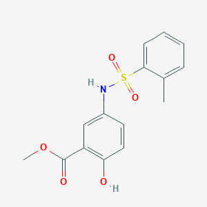 molecular formula C15H15NO5S B309164 Methyl 2-hydroxy-5-{[(2-methylphenyl)sulfonyl]amino}benzoate 