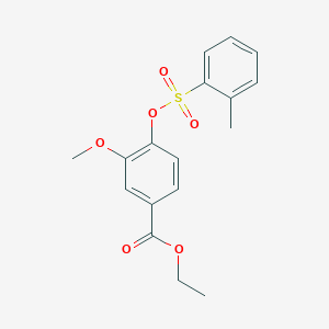 molecular formula C17H18O6S B309165 Ethyl 3-methoxy-4-{[(2-methylphenyl)sulfonyl]oxy}benzoate 