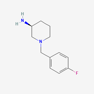 molecular formula C12H17FN2 B3091652 (3S)-1-[(4-Fluorophenyl)methyl]piperidin-3-amine CAS No. 1218039-62-3