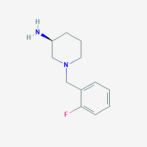 molecular formula C12H17FN2 B3091660 (3S)-1-[(2-Fluorophenyl)methyl]piperidin-3-amine CAS No. 1218141-79-7