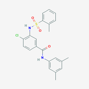 molecular formula C22H21ClN2O3S B309167 4-chloro-N-(3,5-dimethylphenyl)-3-{[(2-methylphenyl)sulfonyl]amino}benzamide 