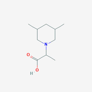molecular formula C10H19NO2 B3091718 2-(3,5-Dimethylpiperidin-1-yl)propanoic acid CAS No. 1218638-84-6
