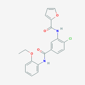 molecular formula C20H17ClN2O4 B309175 N-{2-chloro-5-[(2-ethoxyanilino)carbonyl]phenyl}-2-furamide 