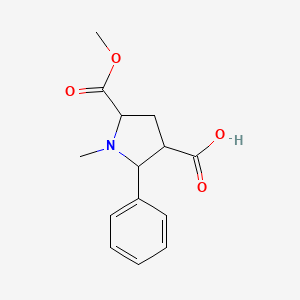 molecular formula C14H17NO4 B3091794 5-(Methoxycarbonyl)-1-methyl-2-phenyl-3-pyrrolidinecarboxylic acid CAS No. 1219172-20-9