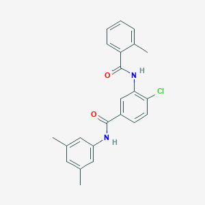 molecular formula C23H21ClN2O2 B309181 4-chloro-N-(3,5-dimethylphenyl)-3-[(2-methylbenzoyl)amino]benzamide 
