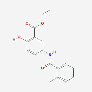molecular formula C17H17NO4 B309184 Ethyl 2-hydroxy-5-[(2-methylbenzoyl)amino]benzoate 
