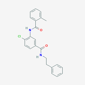 molecular formula C23H21ClN2O2 B309185 4-chloro-3-[(2-methylbenzoyl)amino]-N-(2-phenylethyl)benzamide 