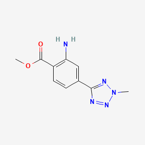 molecular formula C10H11N5O2 B3091868 methyl 2-amino-4-(2-methyl-2H-tetrazol-5-yl)benzoate CAS No. 1219578-96-7