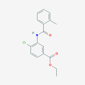 molecular formula C17H16ClNO3 B309187 Ethyl 4-chloro-3-[(2-methylbenzoyl)amino]benzoate 