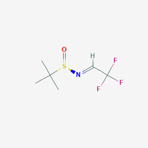 molecular formula C6H10F3NOS B3091871 (NE,R)-2-methyl-N-(2,2,2-trifluoroethylidene)propane-2-sulfinamide CAS No. 1219607-83-6