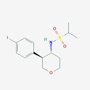 molecular formula C14H20INO3S B3091873 trans-N-(3-(4-Iodophenyl)tetrahydro-2H-pyran-4-YL)propane-2-sulfonamide CAS No. 1219633-17-6