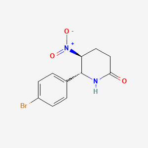 molecular formula C11H11BrN2O3 B3091874 trans-6-(4-Bromophenyl)-5-nitropiperidin-2-one CAS No. 1219633-48-3