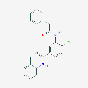 molecular formula C22H19ClN2O2 B309189 4-chloro-N-(2-methylphenyl)-3-[(phenylacetyl)amino]benzamide 
