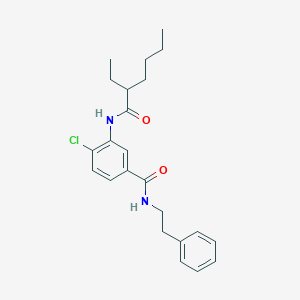 molecular formula C23H29ClN2O2 B309192 4-chloro-3-[(2-ethylhexanoyl)amino]-N-(2-phenylethyl)benzamide 