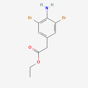 molecular formula C10H11Br2NO2 B3091932 Ethyl 2-(4-amino-3,5-dibromophenyl)acetate CAS No. 122063-99-4