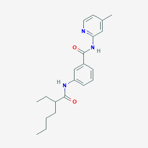 molecular formula C21H27N3O2 B309194 3-[(2-ethylhexanoyl)amino]-N-(4-methyl-2-pyridinyl)benzamide 