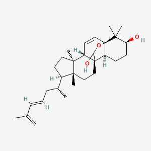 molecular formula C30H46O3 B3091946 (1R,4S,5S,8R,9R,12S,13S,16S)-5,9,17,17-Tetramethyl-8-[(2R,4E)-6-methylhepta-4,6-dien-2-yl]-18-oxapentacyclo[10.5.2.01,13.04,12.05,9]nonadec-2-ene-16,19-diol CAS No. 1220890-23-2