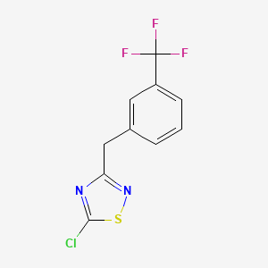 molecular formula C10H6ClF3N2S B3091988 5-Chloro-3-{[3-(trifluoromethyl)phenyl]methyl}-1,2,4-thiadiazole CAS No. 1221346-00-4