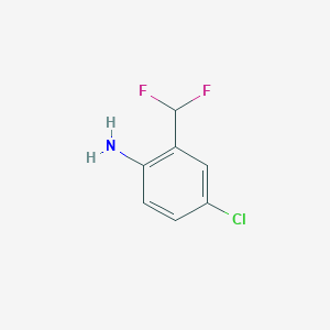 molecular formula C7H6ClF2N B3091995 4-Chloro-2-(difluoromethyl)aniline CAS No. 1221424-65-2