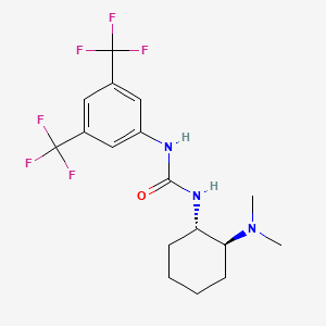molecular formula C17H21F6N3O B3092000 尿素，N-[3,5-双(三氟甲基)苯基]-N'-[(1S,2S)-2-(二甲氨基)环己基]- CAS No. 1221442-12-1