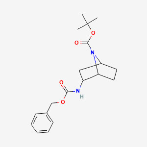 molecular formula C19H26N2O4 B3092010 tert-Butyl (2S)-2-{[(benzyloxy)carbonyl]amino}-7-azabicyclo[2.2.1]heptane-7-carboxylate CAS No. 1221818-02-5