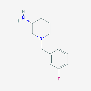 molecular formula C12H17FN2 B3092054 (3R)-1-[(3-fluorophenyl)methyl]piperidin-3-amine CAS No. 1222710-42-0