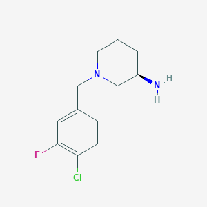 molecular formula C12H16ClFN2 B3092061 (3R)-1-[(4-chloro-3-fluorophenyl)methyl]piperidin-3-amine CAS No. 1222710-53-3