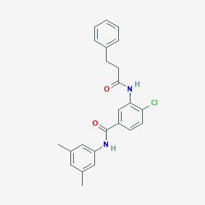 molecular formula C24H23ClN2O2 B309208 4-chloro-N-(3,5-dimethylphenyl)-3-[(3-phenylpropanoyl)amino]benzamide 