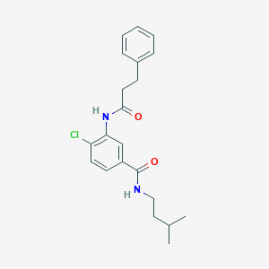 molecular formula C21H25ClN2O2 B309209 4-chloro-N-isopentyl-3-[(3-phenylpropanoyl)amino]benzamide 