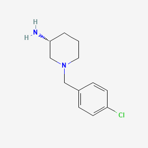 molecular formula C12H17ClN2 B3092102 (3R)-1-[(4-chlorophenyl)methyl]piperidin-3-amine CAS No. 1222712-85-7