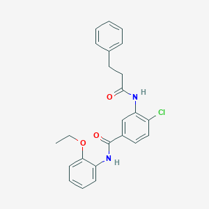 molecular formula C24H23ClN2O3 B309211 4-chloro-N-(2-ethoxyphenyl)-3-[(3-phenylpropanoyl)amino]benzamide 
