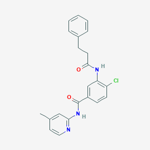 molecular formula C22H20ClN3O2 B309214 4-chloro-N-(4-methyl-2-pyridinyl)-3-[(3-phenylpropanoyl)amino]benzamide 