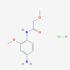 molecular formula C10H15ClN2O3 B3092141 N-(4-Amino-2-methoxyphenyl)-2-methoxyacetamide hydrochloride CAS No. 1224167-35-4