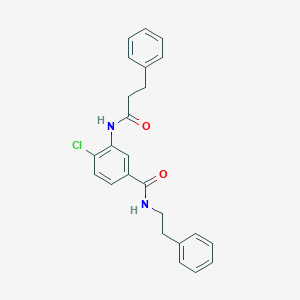 molecular formula C24H23ClN2O2 B309215 4-chloro-N-(2-phenylethyl)-3-[(3-phenylpropanoyl)amino]benzamide 