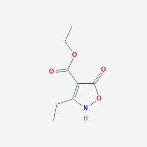 molecular formula C8H11NO4 B3092152 4-Isoxazolecarboxylic acid, 3-ethyl-5-hydroxy-, ethyl ester CAS No. 122423-01-2