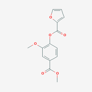 molecular formula C14H12O6 B309216 2-Methoxy-4-(methoxycarbonyl)phenyl 2-furoate 