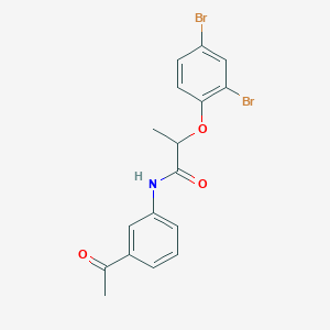 molecular formula C17H15Br2NO3 B309219 N-(3-acetylphenyl)-2-(2,4-dibromophenoxy)propanamide 