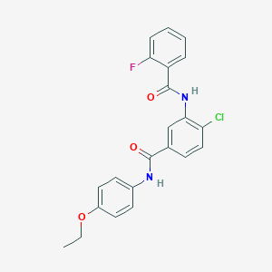 molecular formula C22H18ClFN2O3 B309223 4-chloro-N-(4-ethoxyphenyl)-3-[(2-fluorobenzoyl)amino]benzamide 