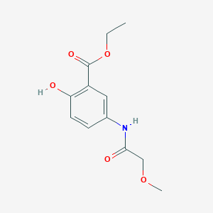 molecular formula C12H15NO5 B309226 Ethyl 2-hydroxy-5-[(methoxyacetyl)amino]benzoate 