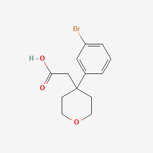 molecular formula C13H15BrO3 B3092270 2-[4-(3-Bromophenyl)-tetrahydro-2H-pyran-4-yl]acetic acid CAS No. 1226383-77-2