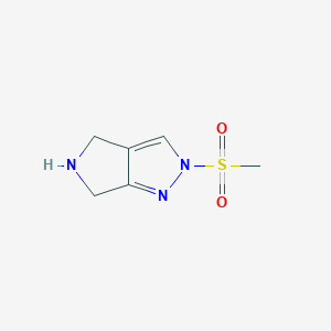 molecular formula C6H9N3O2S B3092296 2-(Methylsulfonyl)-2,4,5,6-tetrahydropyrrolo[3,4-c]pyrazole CAS No. 1226781-80-1