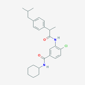 molecular formula C26H33ClN2O2 B309231 4-chloro-N-cyclohexyl-3-{[2-(4-isobutylphenyl)propanoyl]amino}benzamide 