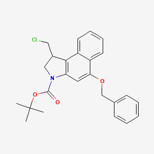 molecular formula C25H26ClNO3 B3092339 叔丁基 5-(苄氧基)-1-(氯甲基)-1H-苯并[e]吲哚-3(2H)-羧酸酯 CAS No. 122745-40-8