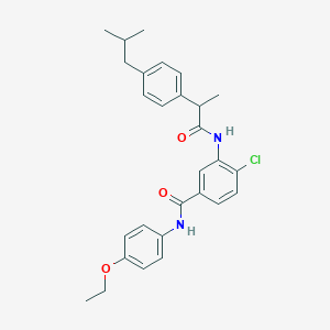 molecular formula C28H31ClN2O3 B309237 4-chloro-N-(4-ethoxyphenyl)-3-{[2-(4-isobutylphenyl)propanoyl]amino}benzamide 