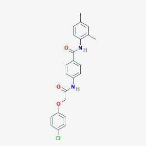 molecular formula C23H21ClN2O3 B309243 4-{[(4-chlorophenoxy)acetyl]amino}-N-(2,4-dimethylphenyl)benzamide 