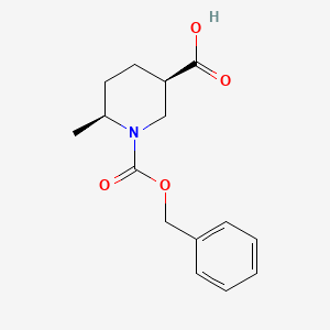 molecular formula C15H19NO4 B3092436 (3R,6S)-1-((Benzyloxy)carbonyl)-6-methylpiperidine-3-carboxylic acid CAS No. 1227917-61-4