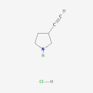 molecular formula C6H10ClN B3092464 3-Ethynylpyrrolidine hydrochloride CAS No. 1228231-29-5