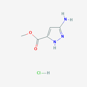 molecular formula C5H8ClN3O2 B3092482 Methyl 3-Amino-1H-pyrazole-5-carboxylate hydrochloride CAS No. 1228351-41-4