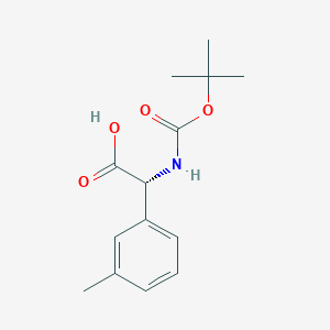 molecular formula C14H19NO4 B3092509 (R)-2-((tert-Butoxycarbonyl)amino)-2-(m-tolyl)acetic acid CAS No. 1228557-50-3